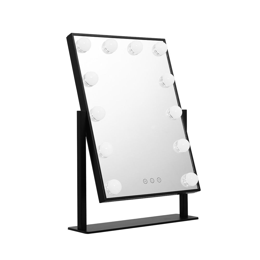 Embellir LED Standing Makeup Mirror - Black | Illuminated Beauty Mirror