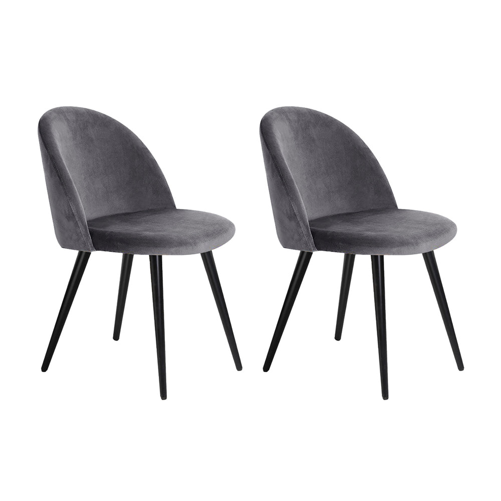Dark Velvet Modern Dining Chairs - Set of 2