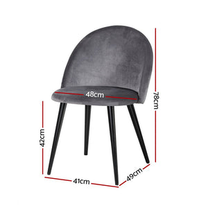 Dark Velvet Modern Dining Chairs - Set of 2