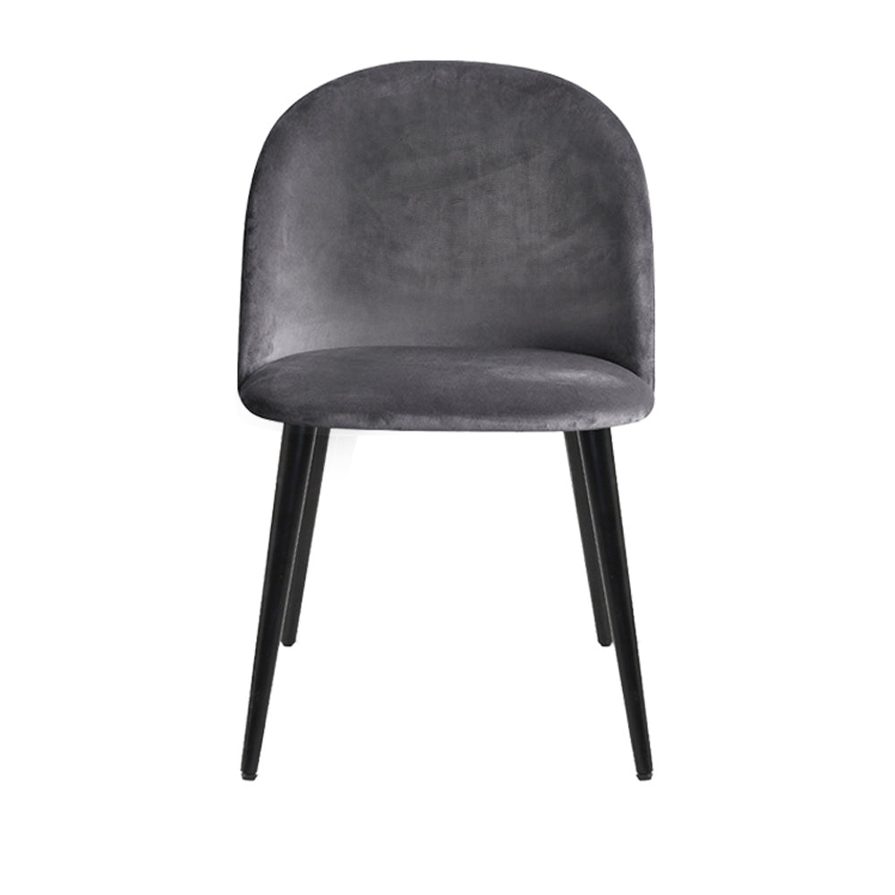Dark Velvet Modern Dining Chairs - Set of 2