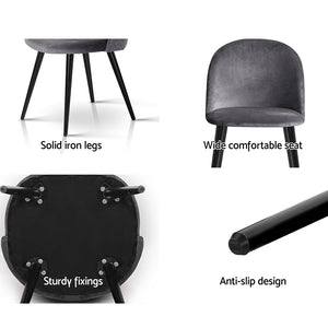 Dark Velvet Modern Dining Chairs - Set of 2