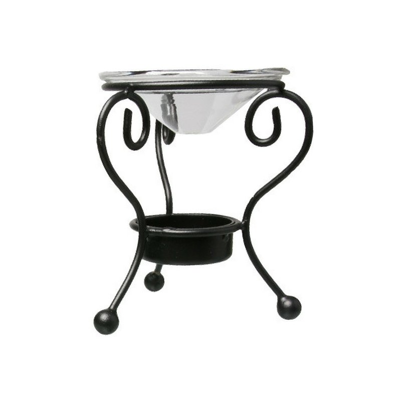 Modern Metal And Glass Oil Burner - Heart
