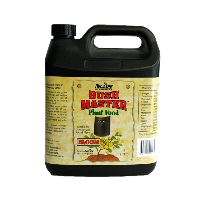 Nulife Bush Master Bloom - 4L - Soil Nutrient