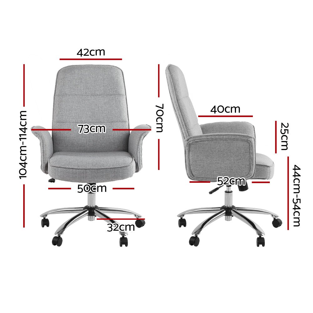 Comfortable Grey Fabric Office Chair