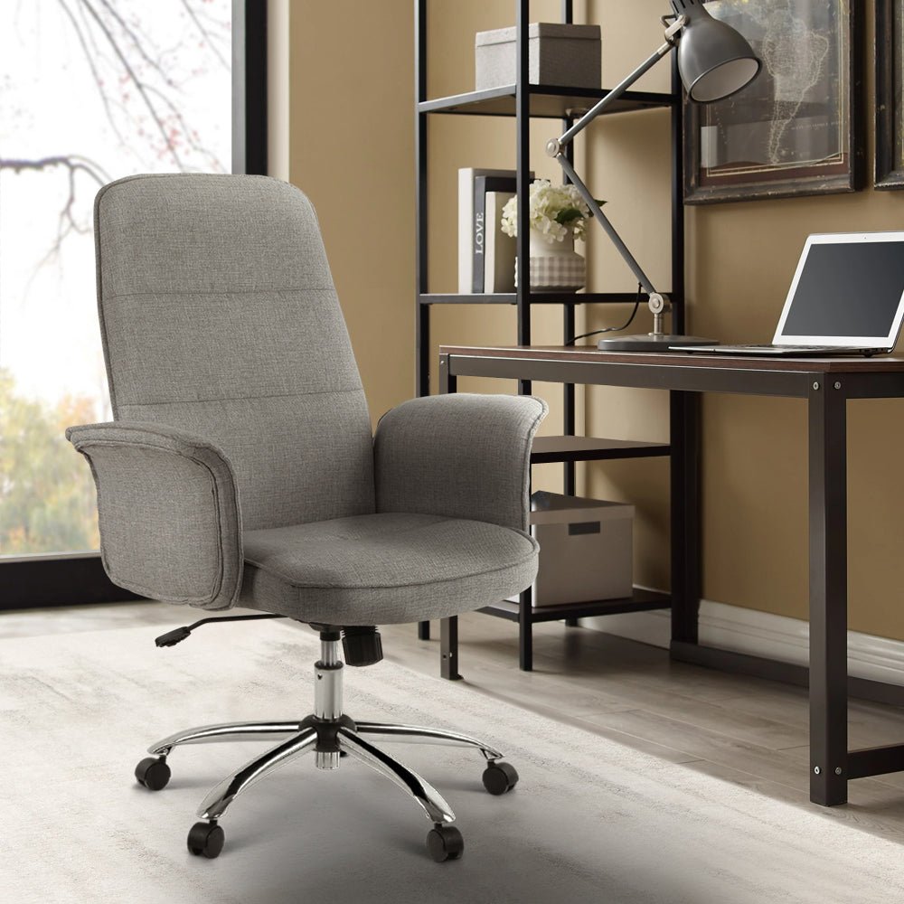 Comfortable Grey Fabric Office Chair