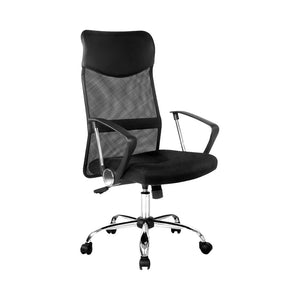 Mesh Office Chair | PU Leather | High Back | Black