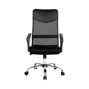 Mesh Office Chair | PU Leather | High Back | Black