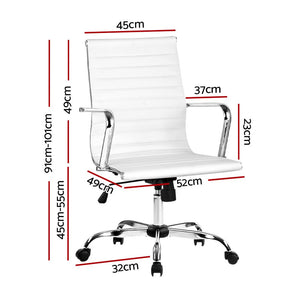 Artiss Gaming Office Chair Computer Desk Chairs Home Work Study White Mid Back