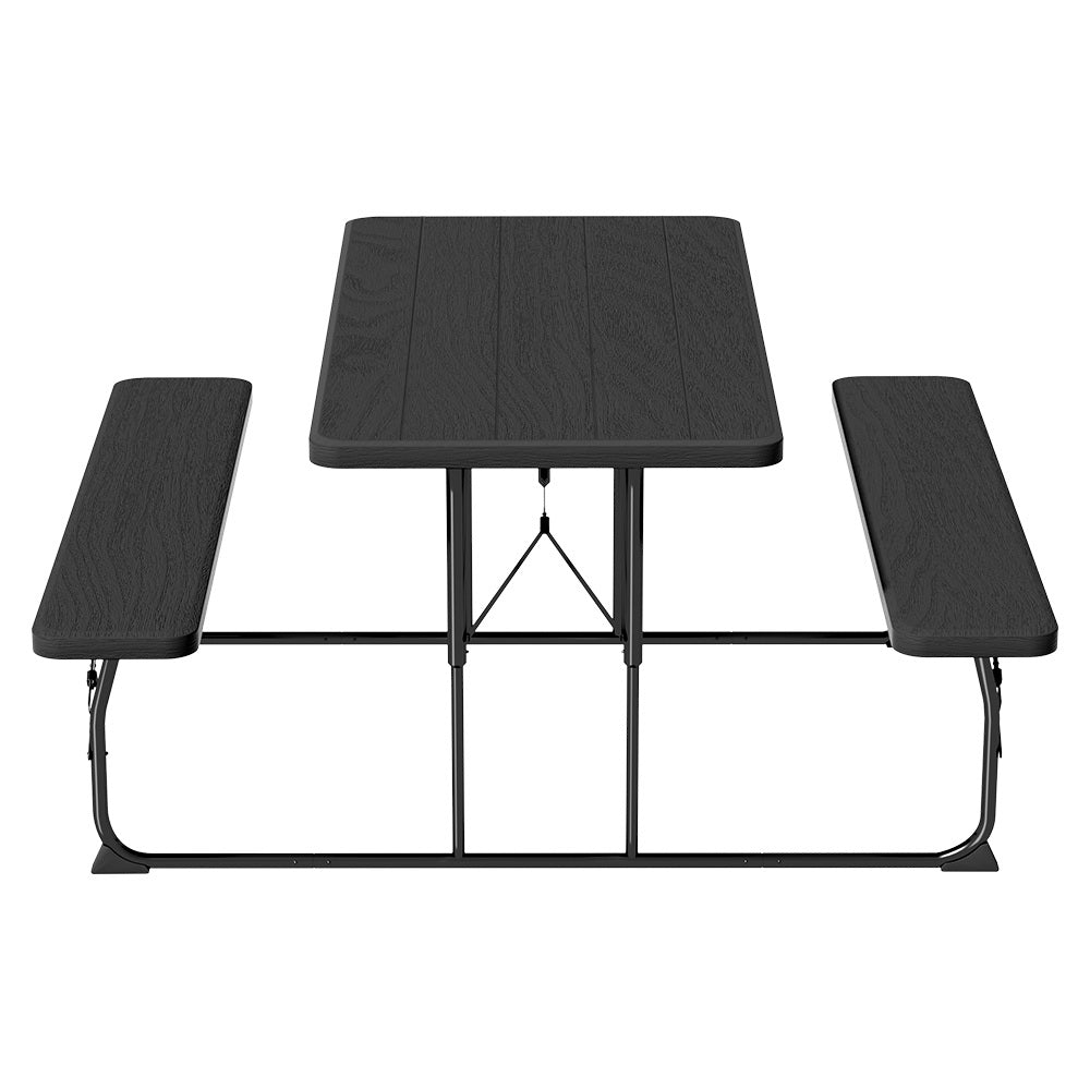 Gardeon 3 PCS Outdoor Dining Set | Picnic Patio Bench Set with Folding Table HDPE