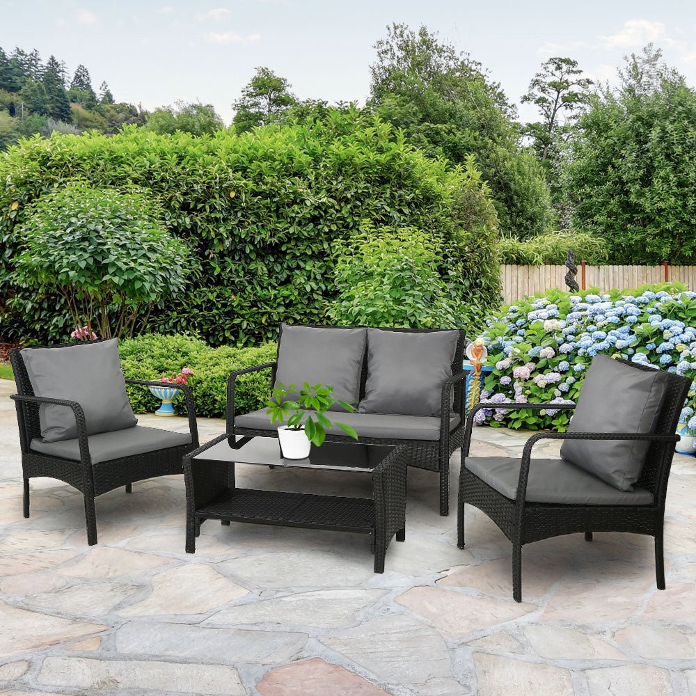 Outdoor Lounge, Table & Chairs Set