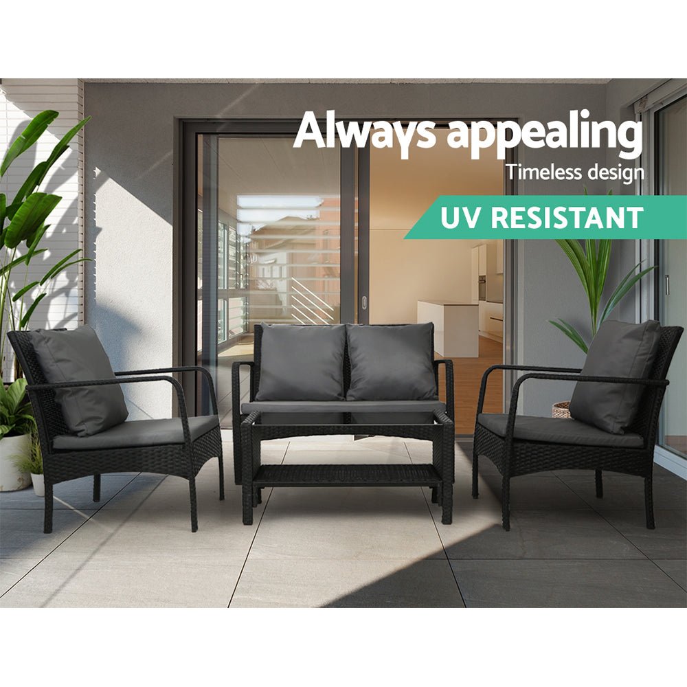 Outdoor Lounge, Table & Chairs Set