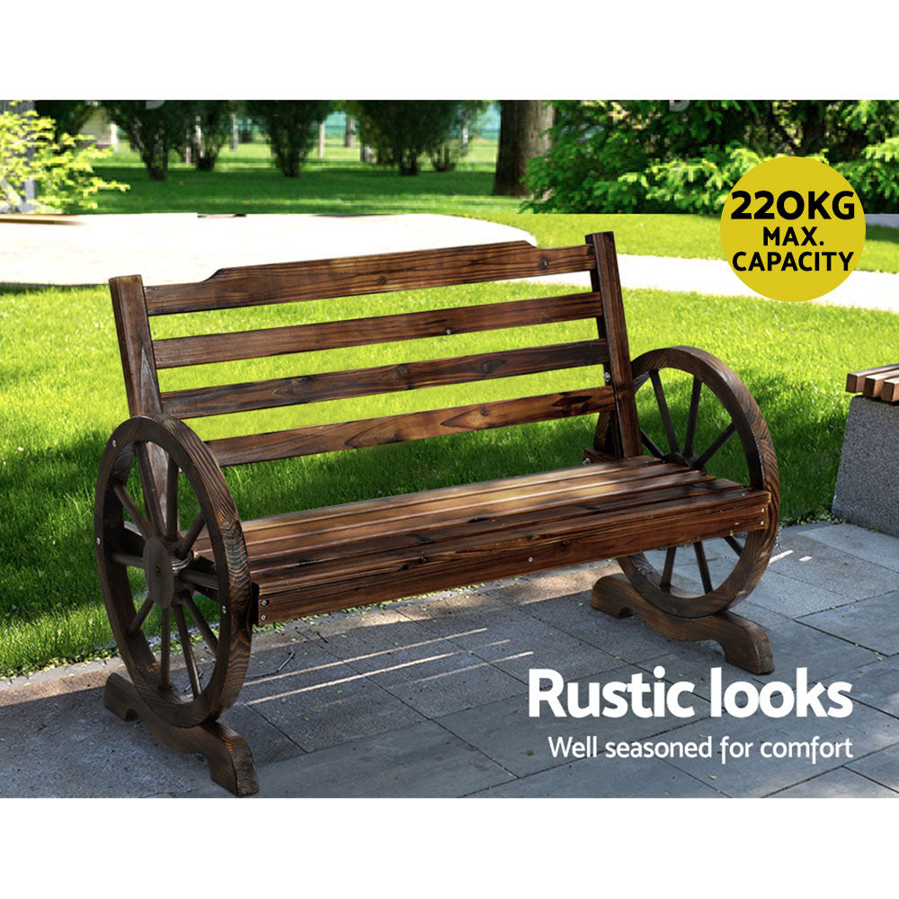 Wooden Wagon Chair Garden Bench Seat for Outdoors