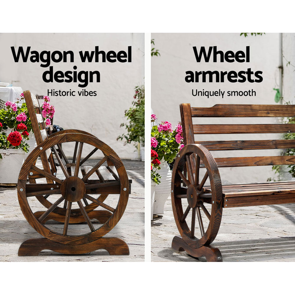Wooden Wagon Chair Garden Bench Seat for Outdoors