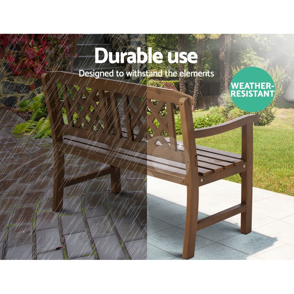 Wooden Garden Bench - 2 Seater