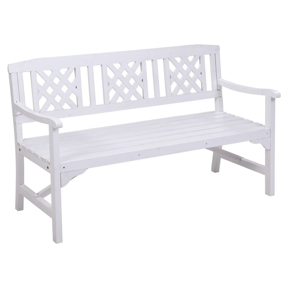 White Timber Wooden Garden Bench Seat