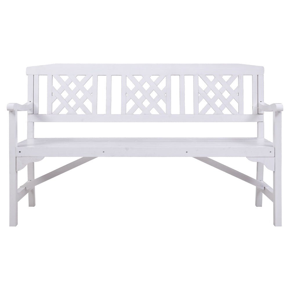 White Timber Wooden Garden Bench Seat