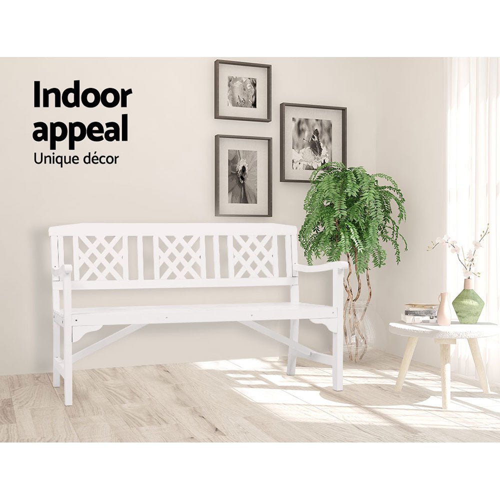 White Timber Wooden Garden Bench Seat