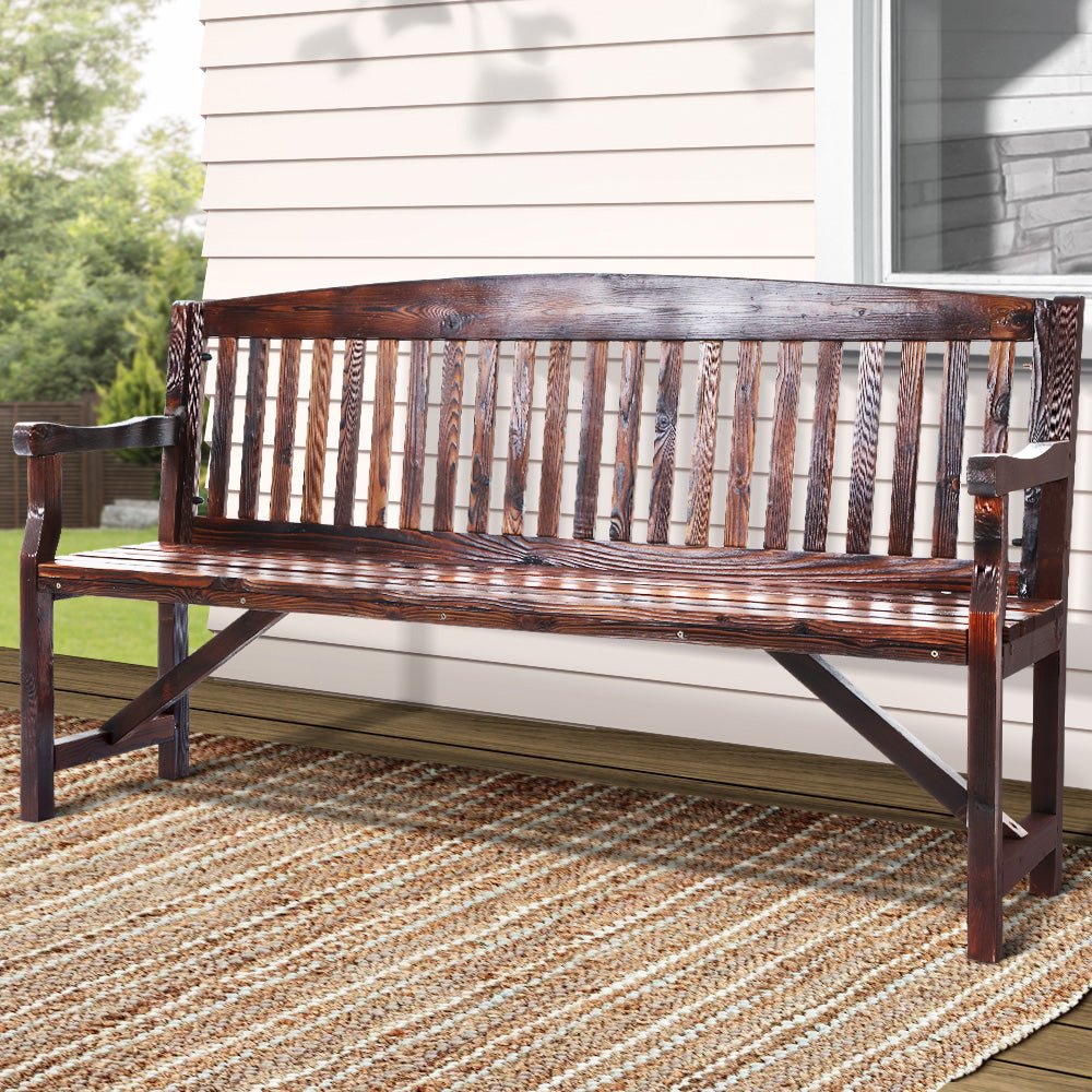 Outdoor Wooden Garden Bench - 3 Seater