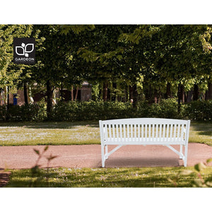 White Wooden Garden Bench / Garden Chair - 3 Seater