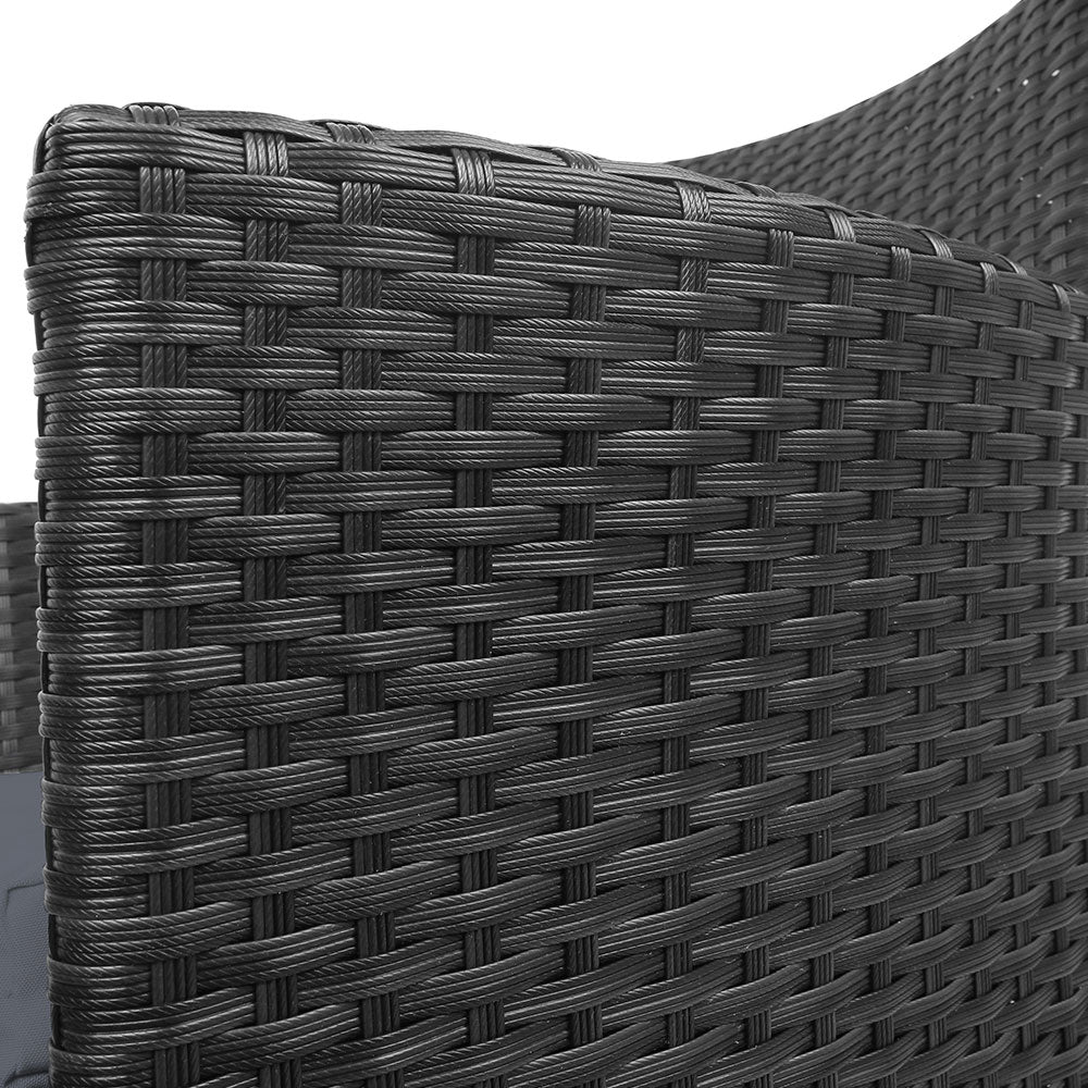 New 3 Piece Black Outdoor Chair And Table Set