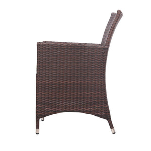 3 Piece Outdoor Brown Table And Chair Set