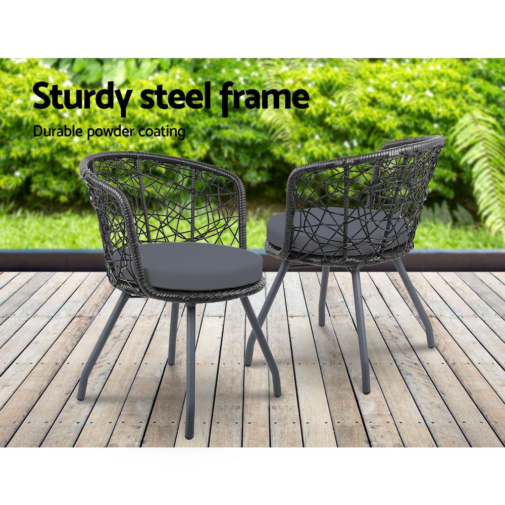 Black Outdoor Patio Chair And Table Set