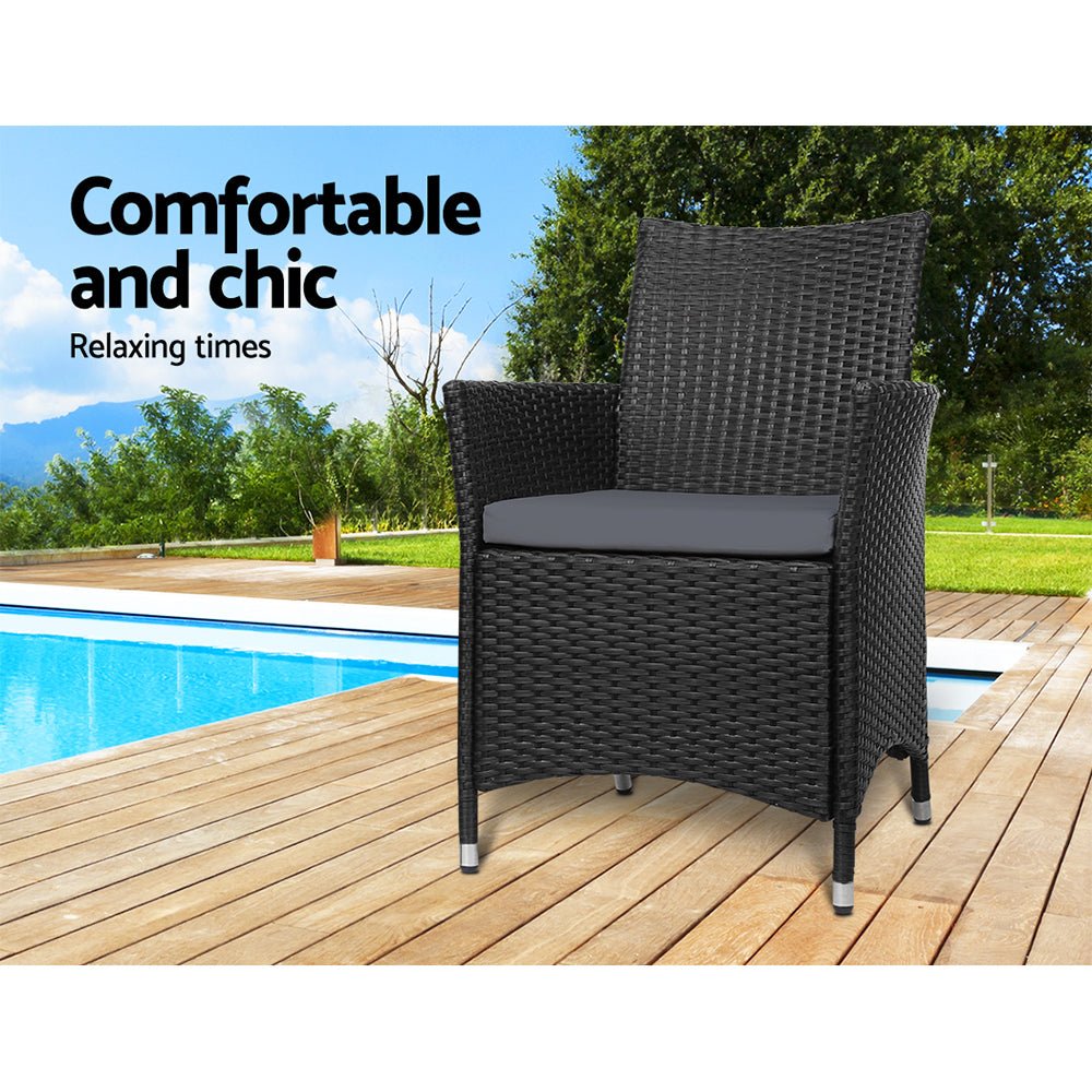 Outdoor Bistro Chairs Set With Cushions