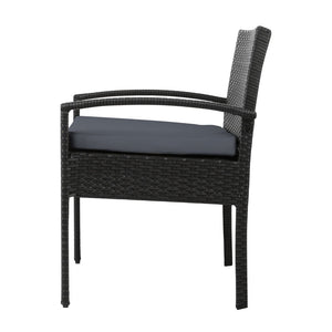 Outdoor Black Bistro Wicker Chair