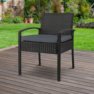 Outdoor Black Bistro Wicker Chair
