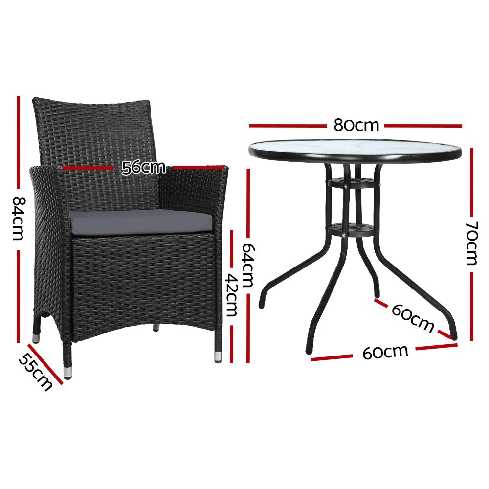 Patio Chair And Table Set - 2PCS