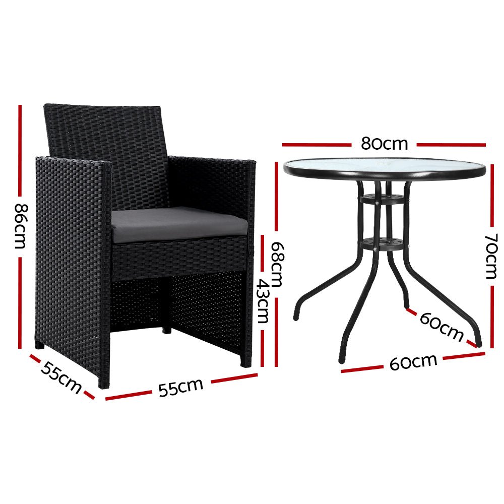 3PCS Patio Sofa Dining Set