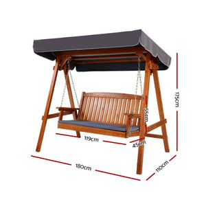 Wooden Swing Chair For Outdoors / Patio