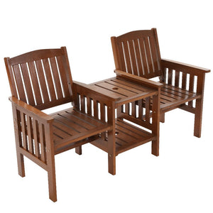 Garden Bench Styled Wooden Chair & Table Set