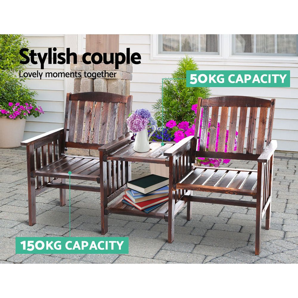 Garden Bench Chair + Table Loveseat