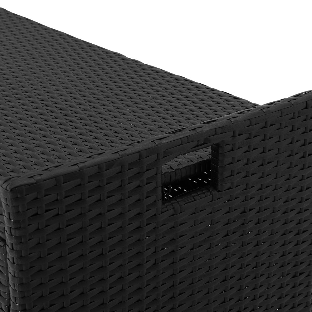 Outdoor Storage Bench Box with Cushion - Wicker Garden Sheds Tools Patio Chair