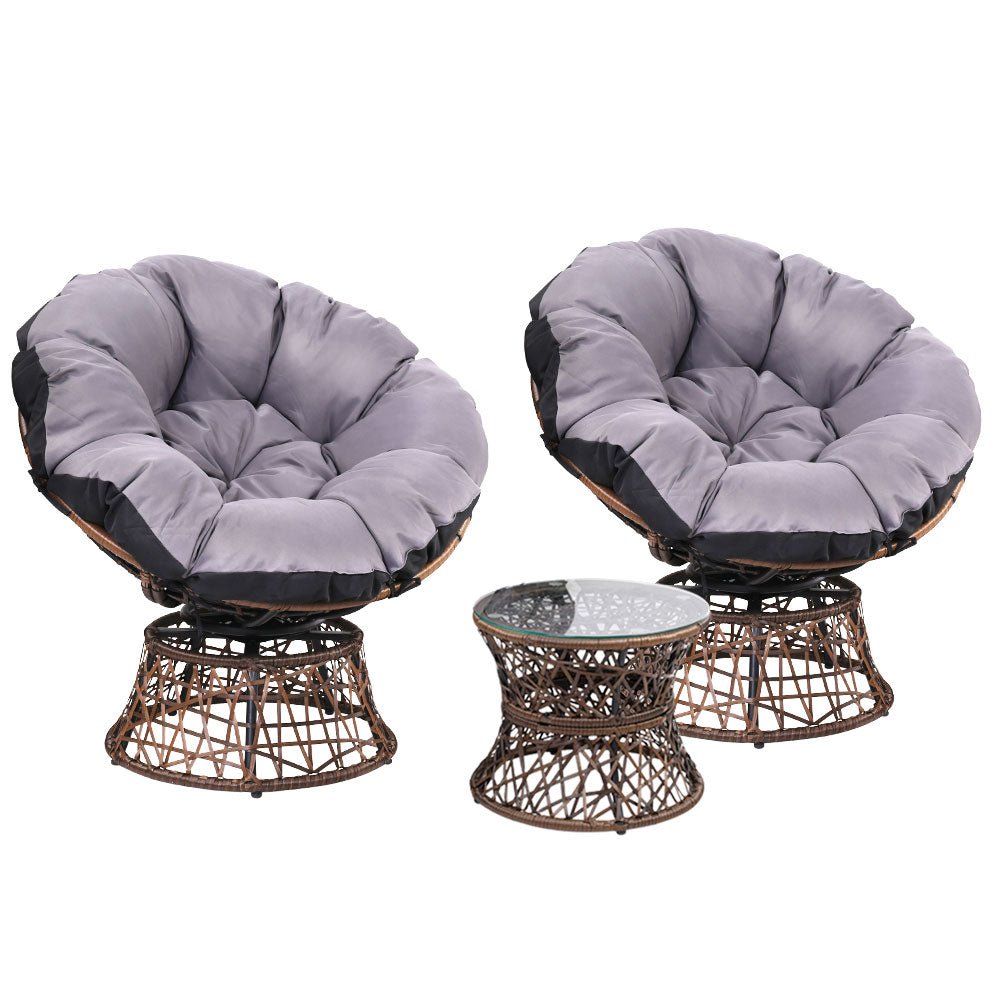 Outdoor Papasan Chairs With Coffee Table Included