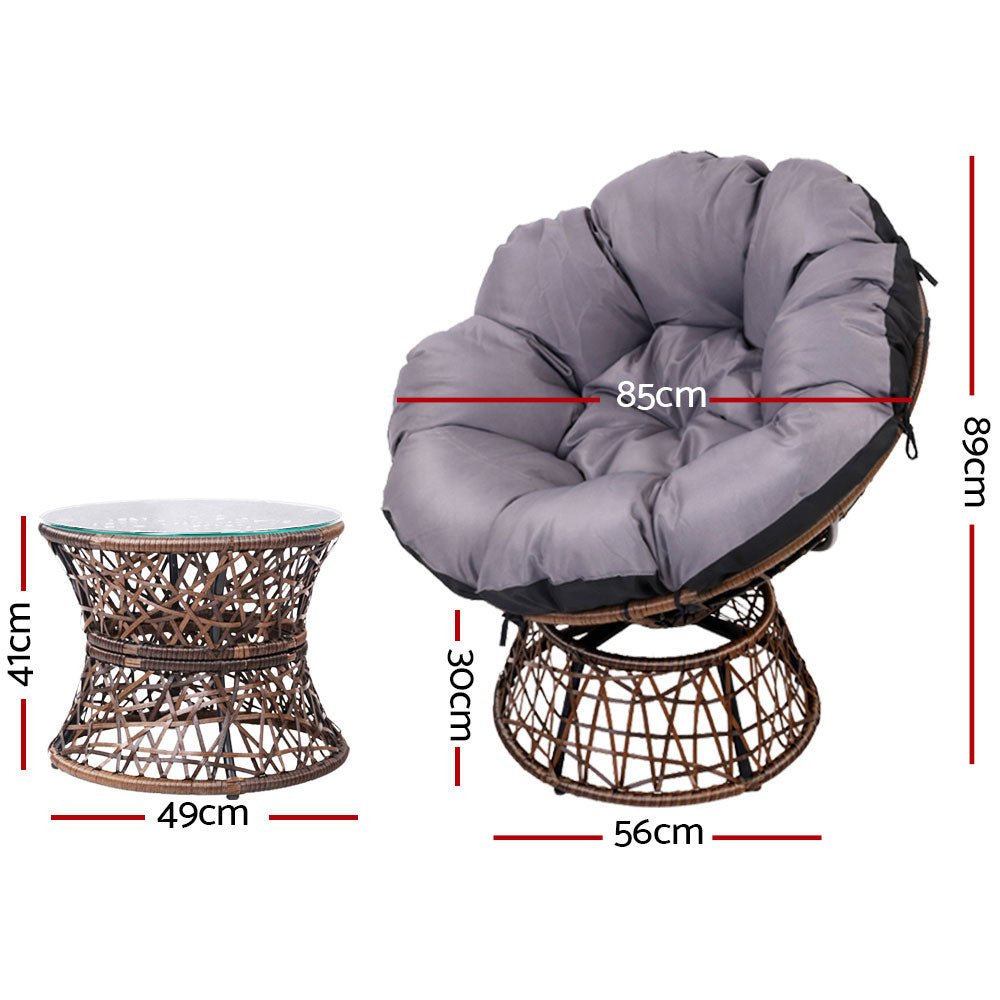 Outdoor Papasan Chairs With Coffee Table Included