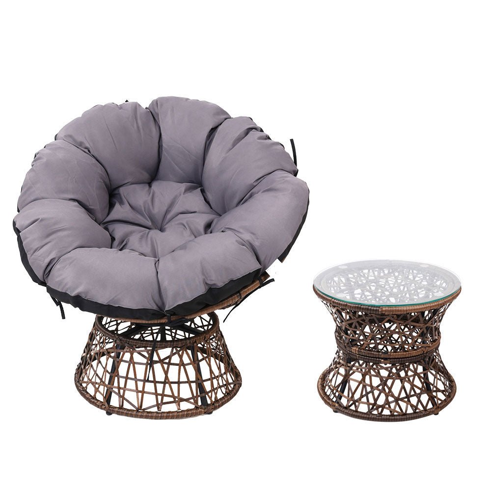 Outdoor Papasan Chairs With Coffee Table Included