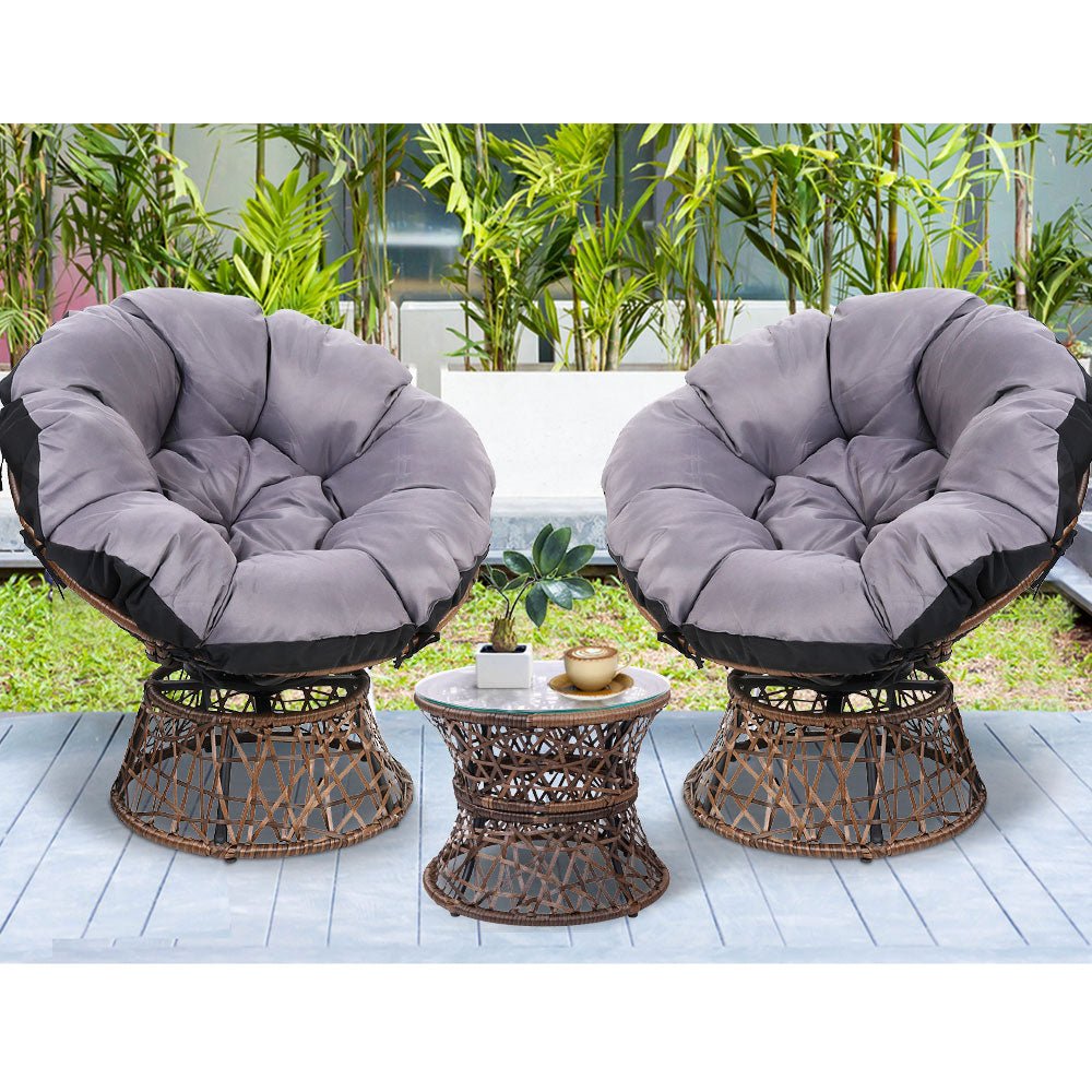 Outdoor Papasan Chairs With Coffee Table Included