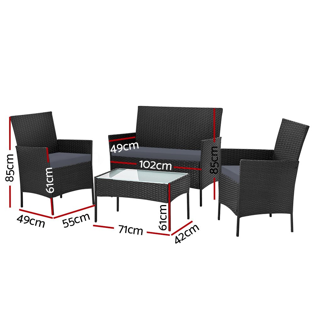 4-Piece Outdoor Coffee Sitting Set