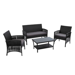 4PCS Black Family Dinning Set