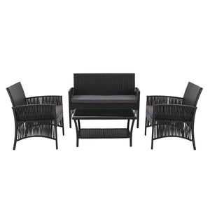 4PCS Black Family Dinning Set