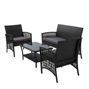 4PCS Black Family Dinning Set