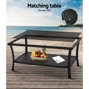 4PCS Black Family Dinning Set