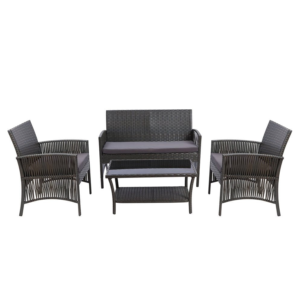 4pc Dark Grey Family Dining Set