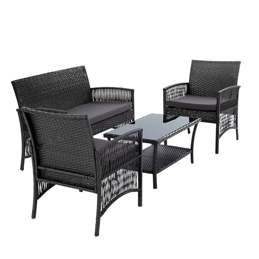 4pc Dark Grey Family Dining Set