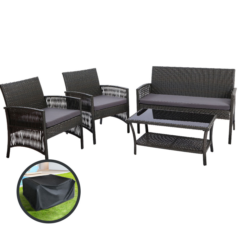 Gardeon Outdoor Furniture Dining Set Outdoor Lounge Setting Rattan Pat