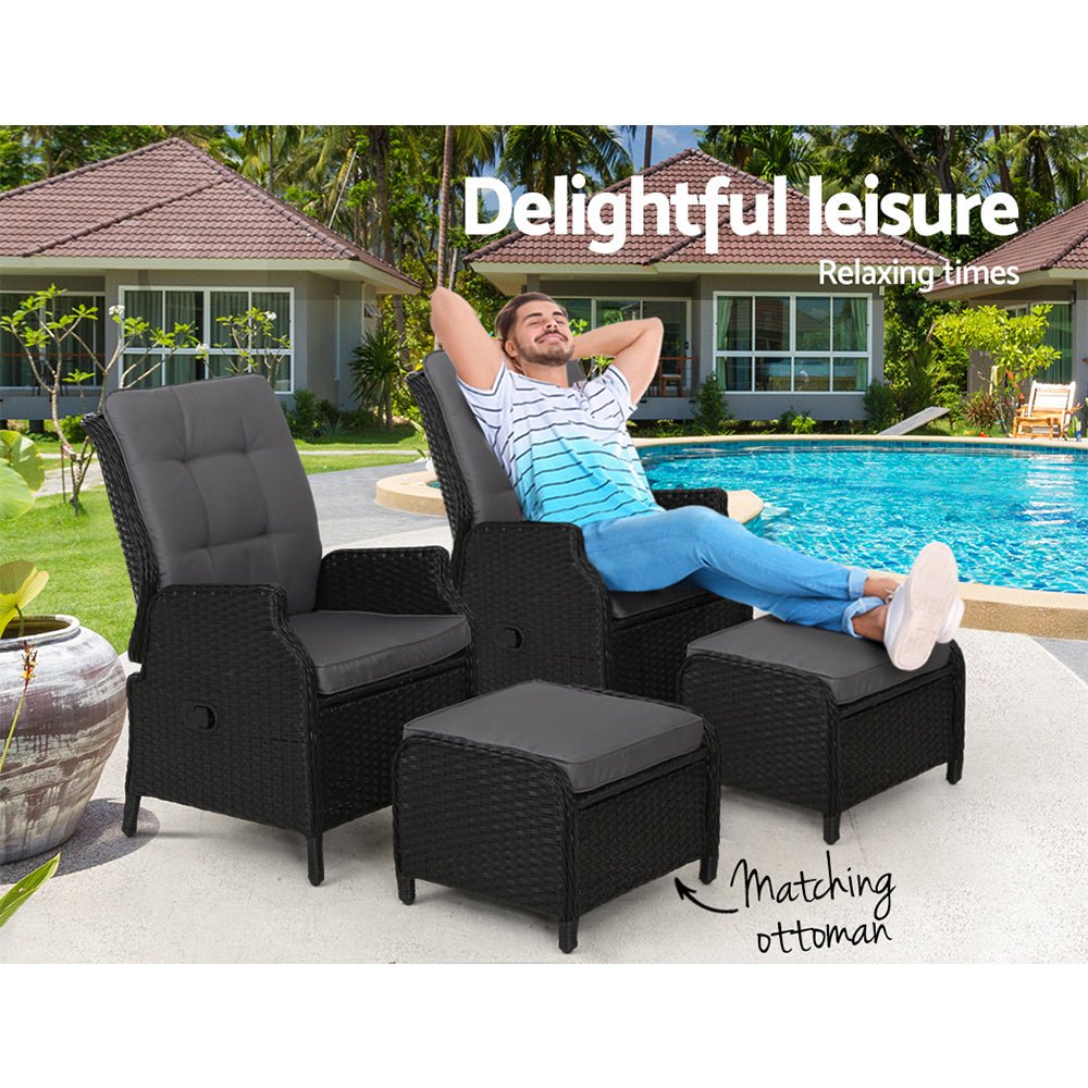 Resort Styled Recliner Chairs - Set of 2