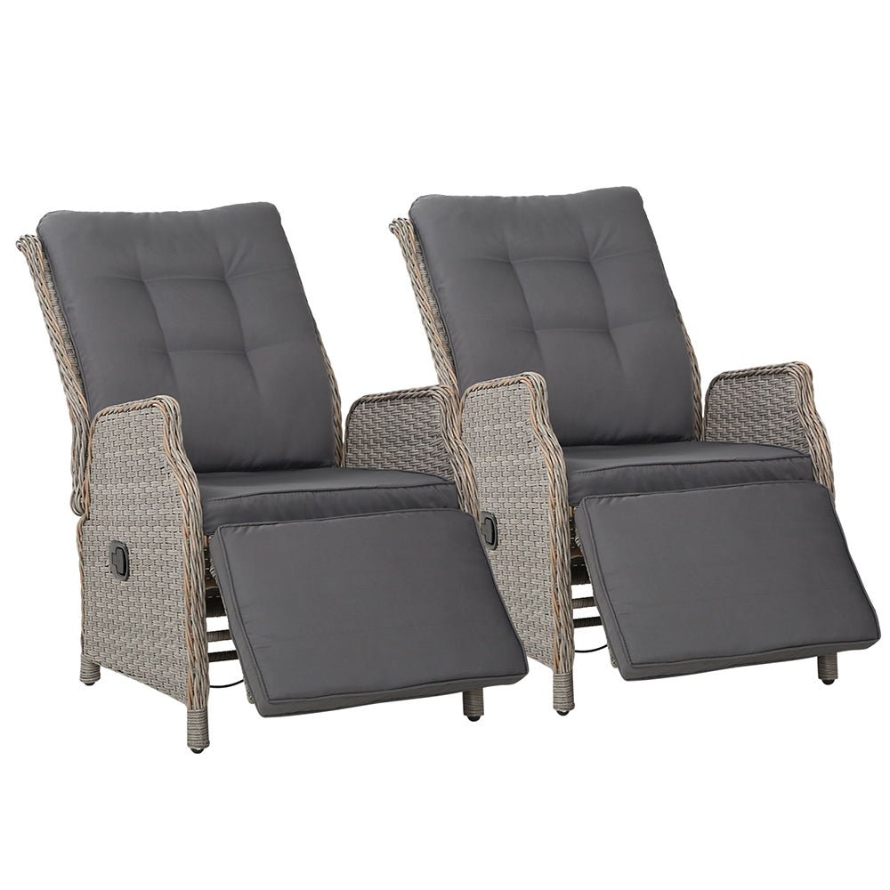 2 Grey Recliner Chairs / Sun Lounges