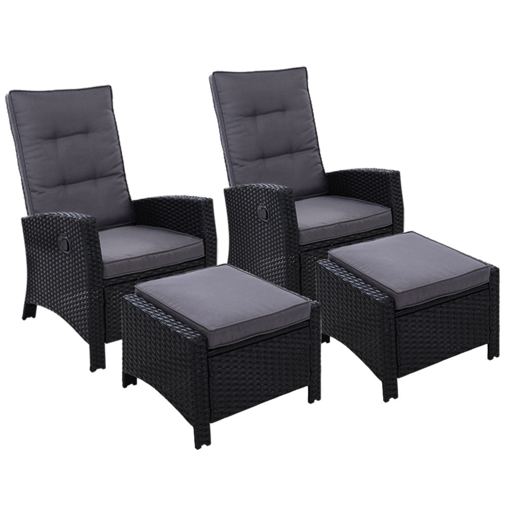 Set of 2 Sun lounge Recliner Chairs